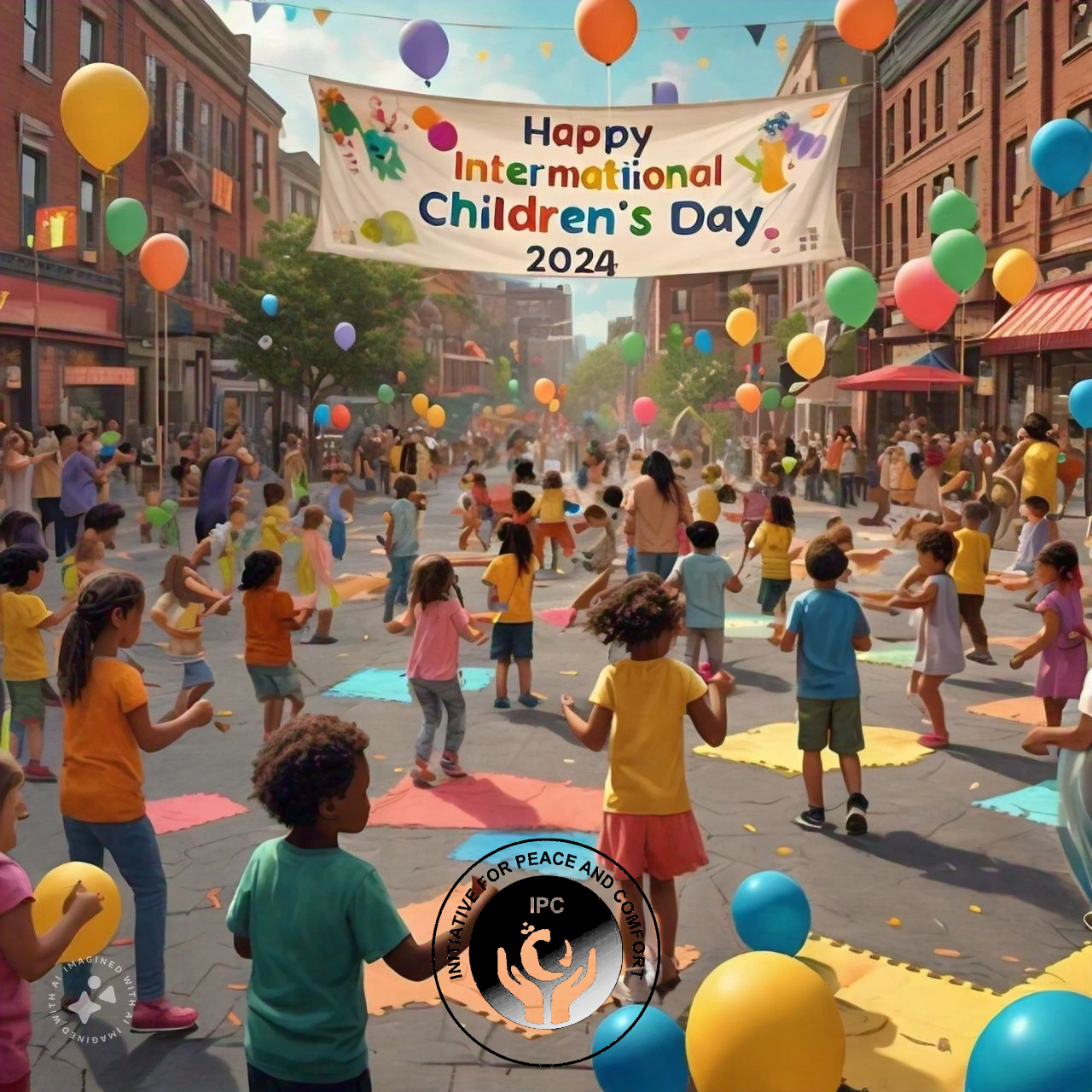 International children's day image created with Meta AI