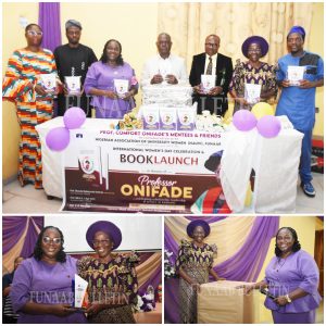 Prof. Comfort Onifade being honoured with gifts and award by NAUW, also a festschrift by mentees